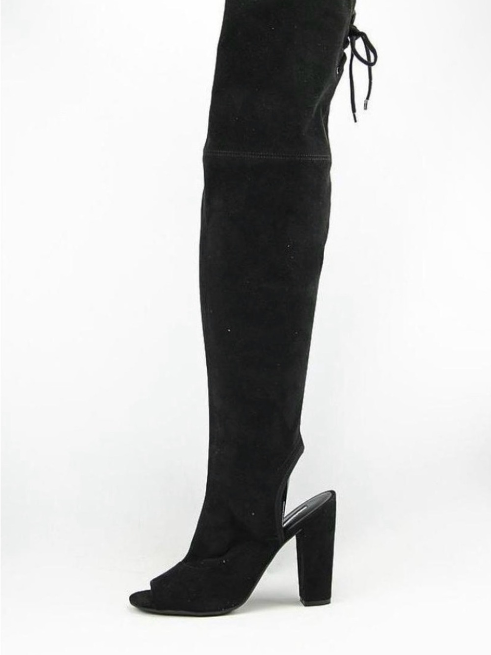 GUESS Black Suede Convertible Over The Knee Boots 8.5 Fold Over Y2K